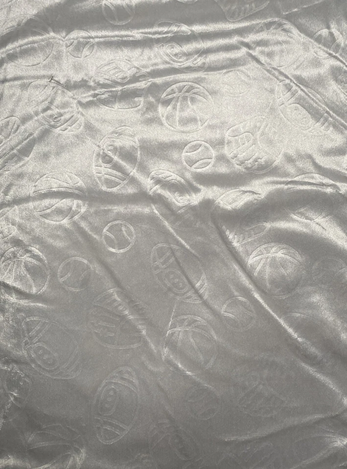 Manta reversible gris en relieve deportes fútbol béisbol bebé sherpa Foto 4 de 4