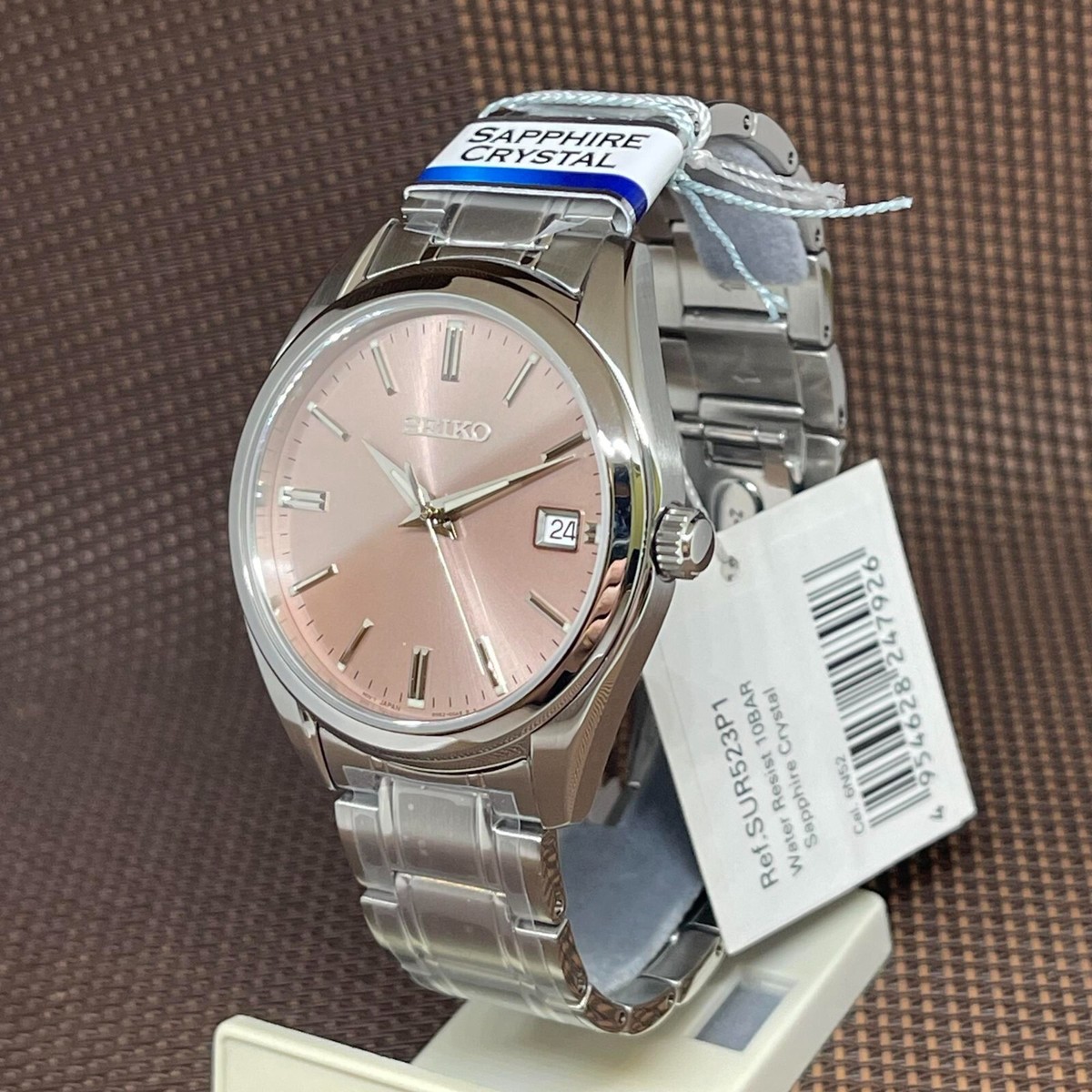 Seiko SUR523P1 Salmon Pink Analog Stainless Steel Sapphire Quartz