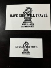 Paladin " Have Gun Will Travel" 3x5 decal ....PLUS Business card Lone Ranger