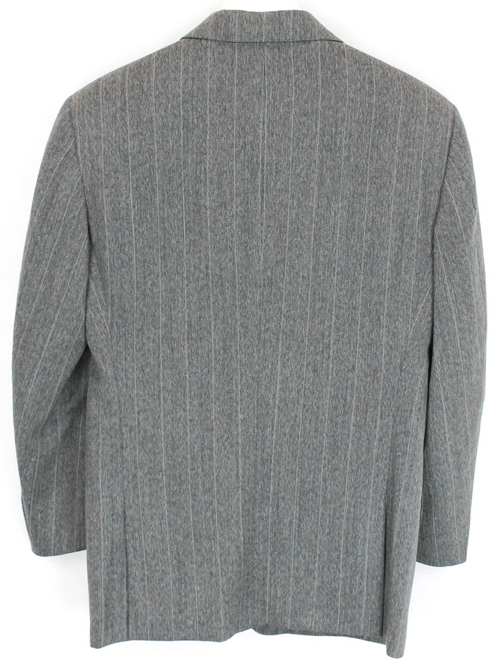 Trussardi Blazer Men (EU) 43 Single Breasted Wool Patterned Gray - Image 2 of 4
