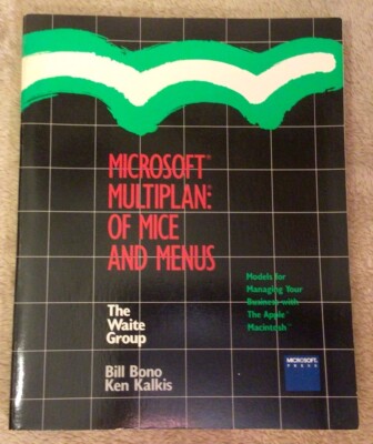 Vintage Apple Book,Microsoft Multiplan: of mice and menus, The Waite Group, 1985