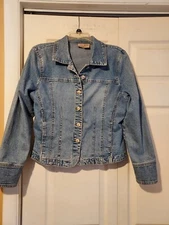 Susquehanna Trail Outfitters STO Petite Denim Medium Jean Jacket Pocket Buttons 