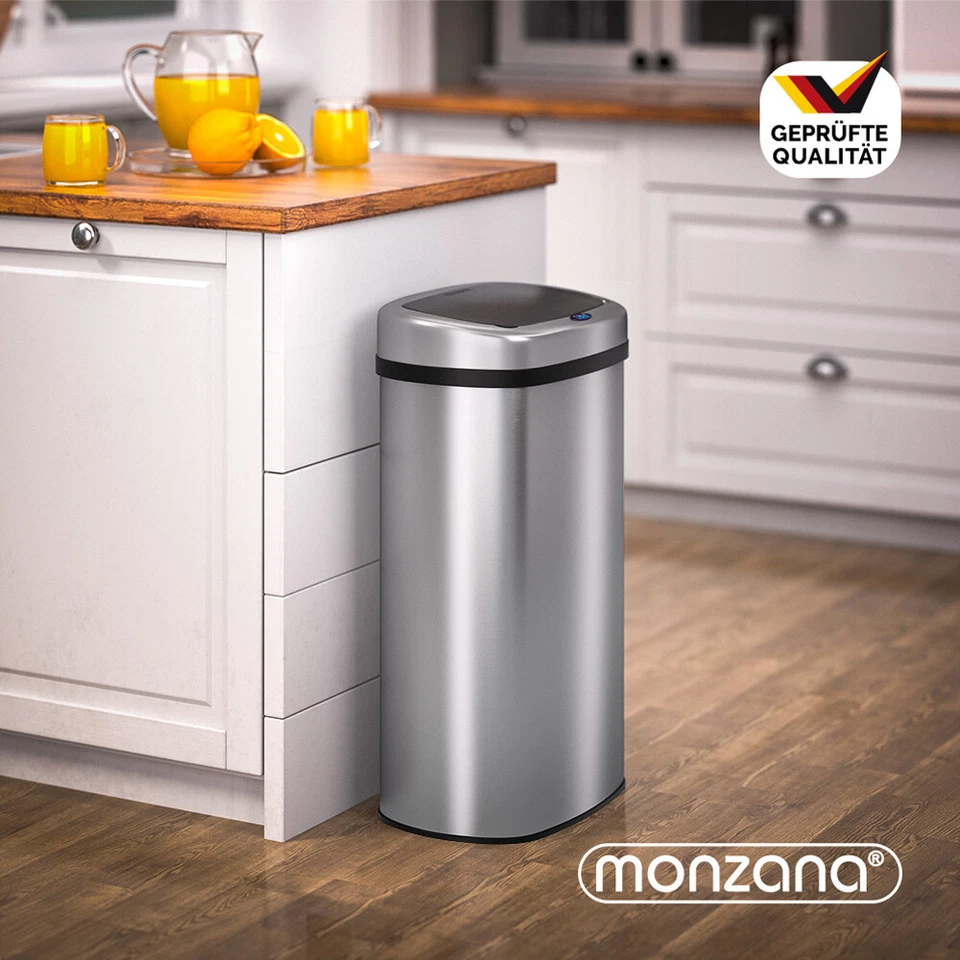MONZANA® Automatik Sensor Mülleimer Abfalleimer Wasserdicht Küche Edelstahl 58 L - Bild 2 von 4