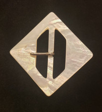 Vintage BIG Mother of Pearl Belt Buckle