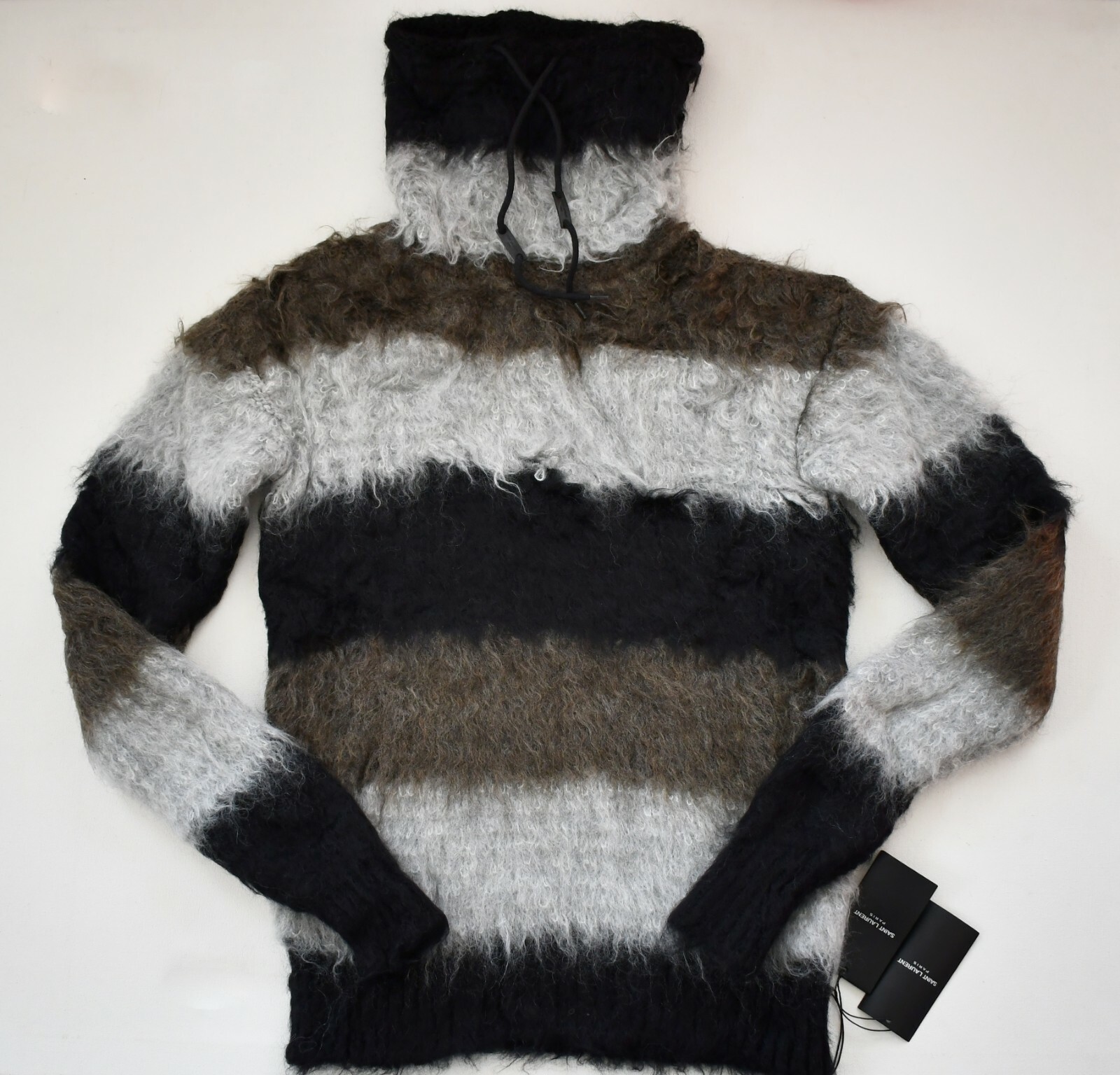 Nuovo Autentico Maglione SAINT LAURENT Miscela MOHAIR IMBUTO COLLO FINTO M