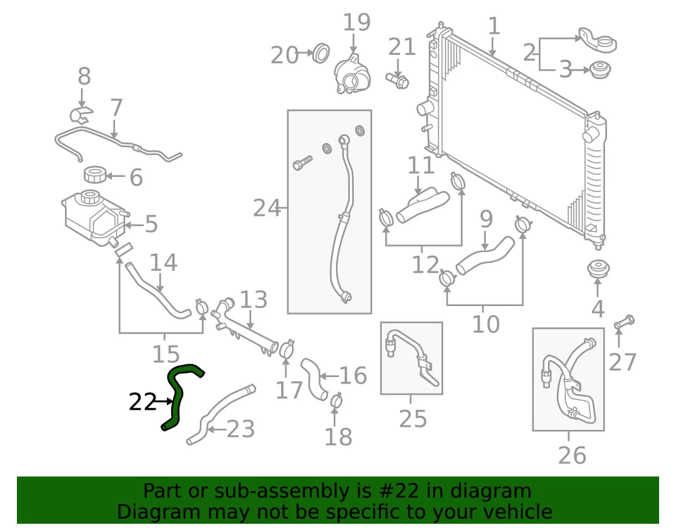 Manguera de salida de calefacción original 2004-2011, pieza nueva OEM, número de pieza 95211458 Foto 2 de 4
