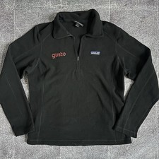 Women's Patagonia Black Micro D 1/4-Zip Fleece Base Layer Pullover Jacket Sz L