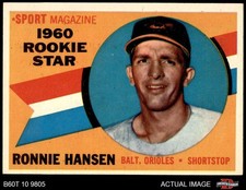 1960 Topps #127 Ron Hansen RC Star Orioles RC ROYw 7 - NM