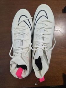 Nike Alpha Huarache 8 Elite LAX Lacrosse Size16 White Pink Blue NEW W/o Box
