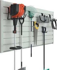 RELIANCER PVC Slat Wall Panels,4ft by 2ft (8 sqft) Garage black 