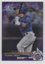 2017 Bowman Draft Chrome Purple Refractor 124/250 Desmond Lindsay #BDC-142 0sg