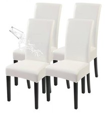 Searchl Waterproof PU Leather Dining Chair Covers Set of 4