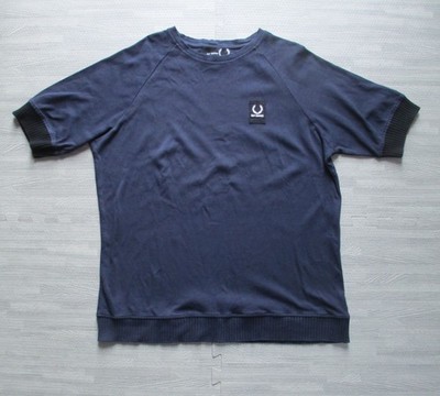 Raf Simons T Shirt Herren 44 Large Navy Kurzarm Fred Perry Oversize Crew