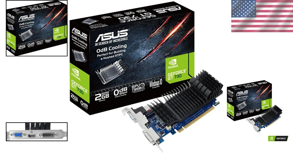 High-Performance 2GB GT 730 Graphics Card - Silent Operation & Auto-Extreme Tech - Image 2 of 4