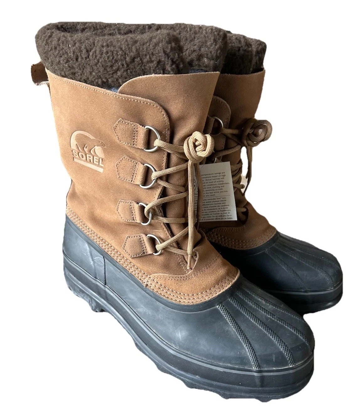 Sorel Ice Pac Winter Boots Men’s 13 Waterproof Leather Removable Felt Liner NWT