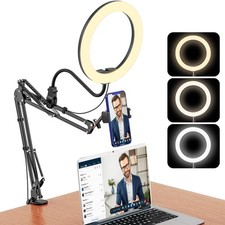 Overhead-Telefonhalterung mit Ringlicht Flexiblem Arm Stativ-Telefonkamerahalter