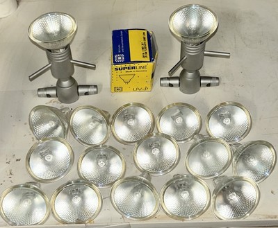 Lot of 17 Floodlights SuperLine UV-P BLV 119851 12V 50W 36° & 2 Fixtures GERMANY