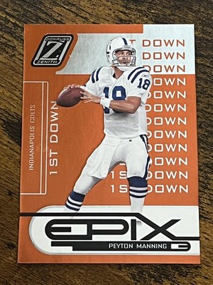 2005 Donruss Zenith #E-20 Peyton Manning Epix Orange 1st Down #/1000