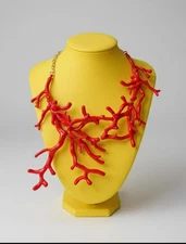 Red Coral Branch Statement Necklace