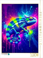 CALVENDO Puzzle Farbexplosion des Cham leons  1000 Teile Lege-Gr  e 64  48 cm