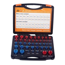 44 Pieces Nut and Bolt Thread Checker Compact Multifunctional Assembled