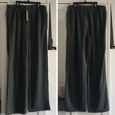 Skims Cotton Fleece Classic Straight Leg Pant in Spruce Green Size Medium