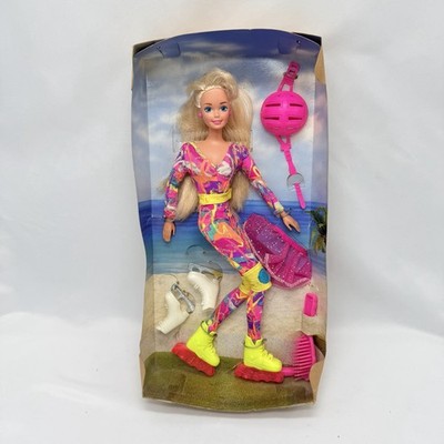 Barbie Hot Skatin  Doll 1994 Mattel #13511 Rollerblades Ice Skates Accessories