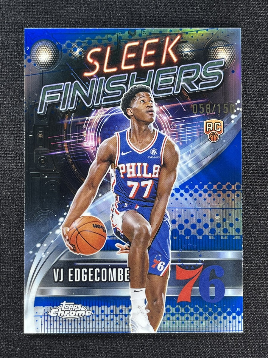 2025-26 Topps Chrome Vj Edgecombe #SF-23 Blue Sleek Finishers Rookie RC /150