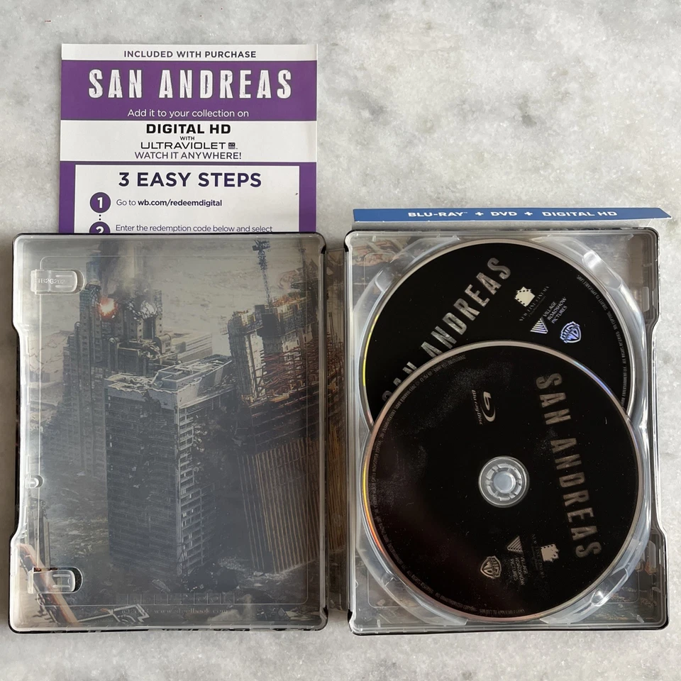 San Andreas-SteelBook (Blu-ray 2015) Dwayne The Rock Johnson, Target Exclusive - Image 3 of 3