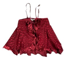 VTG Seductive Wear by Cinema Etoile Babydoll Top Women Small Red Ruffle Lingerie