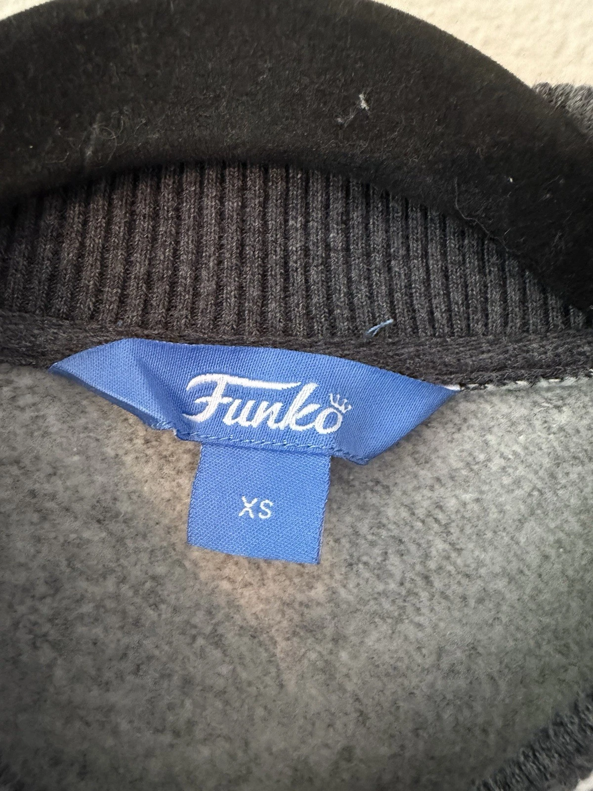 Freddy Funko Mens Letterman Jacket XS HQ Headquarters Gray Varsity Snap Coat image 4