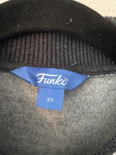 Freddy Funko Mens Letterman Jacket XS HQ Headquarters Gray Varsity Snap Coat image 4
