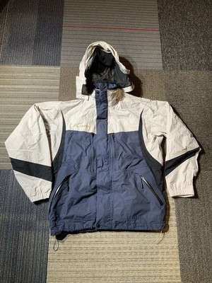 Men s Columbia Titanium Tech 3in1 Shell Size Large White Blue Jacket