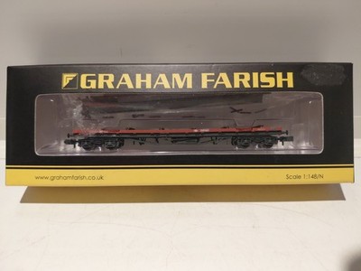 Graham Farish Spur N 377-601C BDA Drehgestell Bolster Wagon Railfreight rot mit Ladung