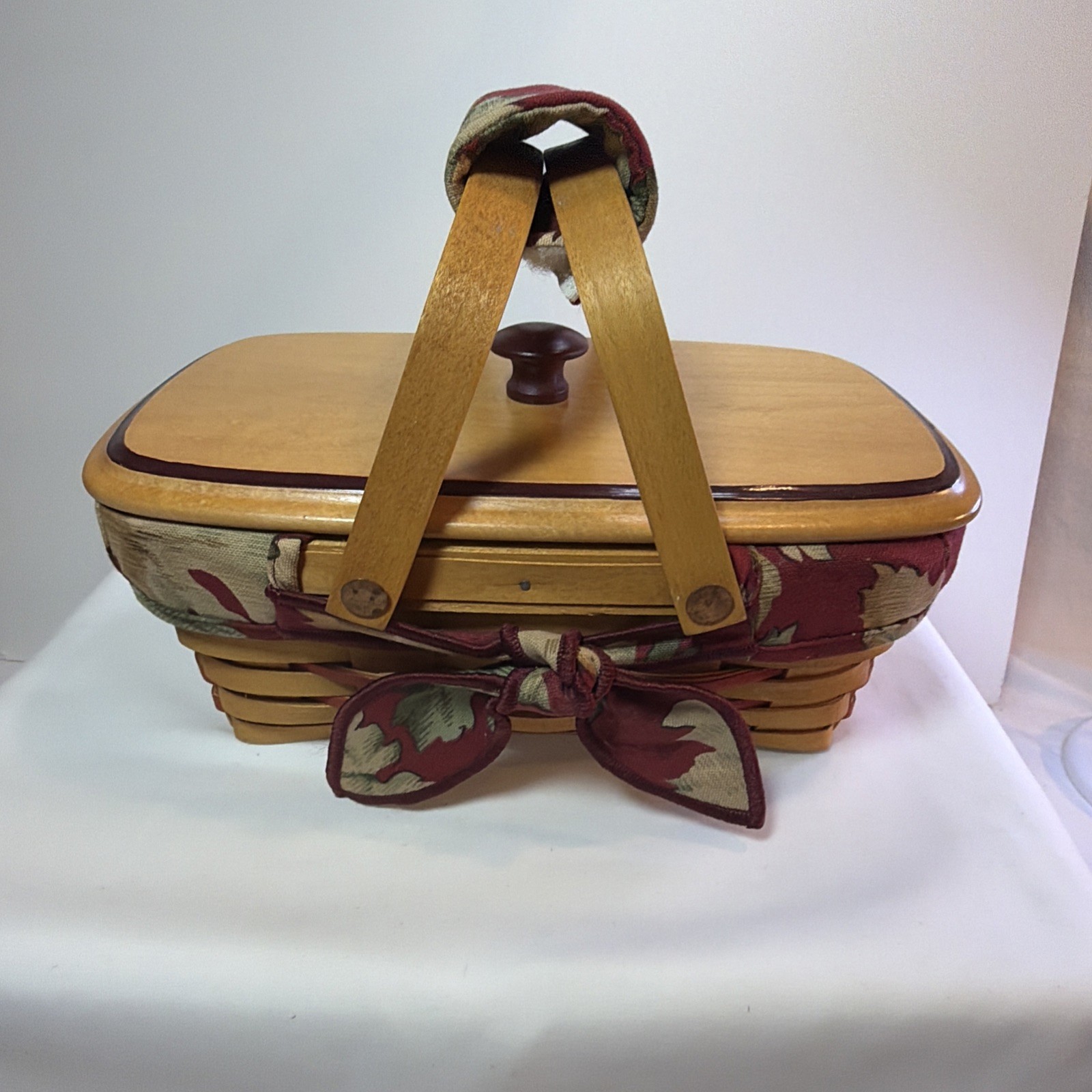 Longaberger 2000 Woven Memories Basket w Liner Plastic Protector Insert