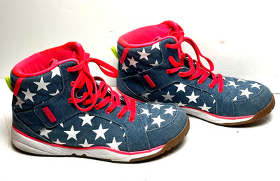 ZUMBA energy star hightop Sneakers Women s Size 10 blue pink dance shoes skater