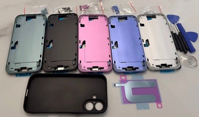 Für Apple iPhone 16 / 16 Plus Ersatz Gehäuse Rahmen mit Rückseite Glas Cover