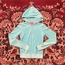 Vintage Y2K Juicy Couture Velour Full Zip Hoodie Women's Size Small Made in USA