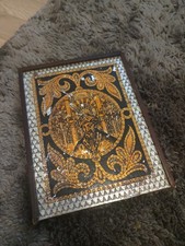 Rare Ancien Tableau En Or Et Argent Massif