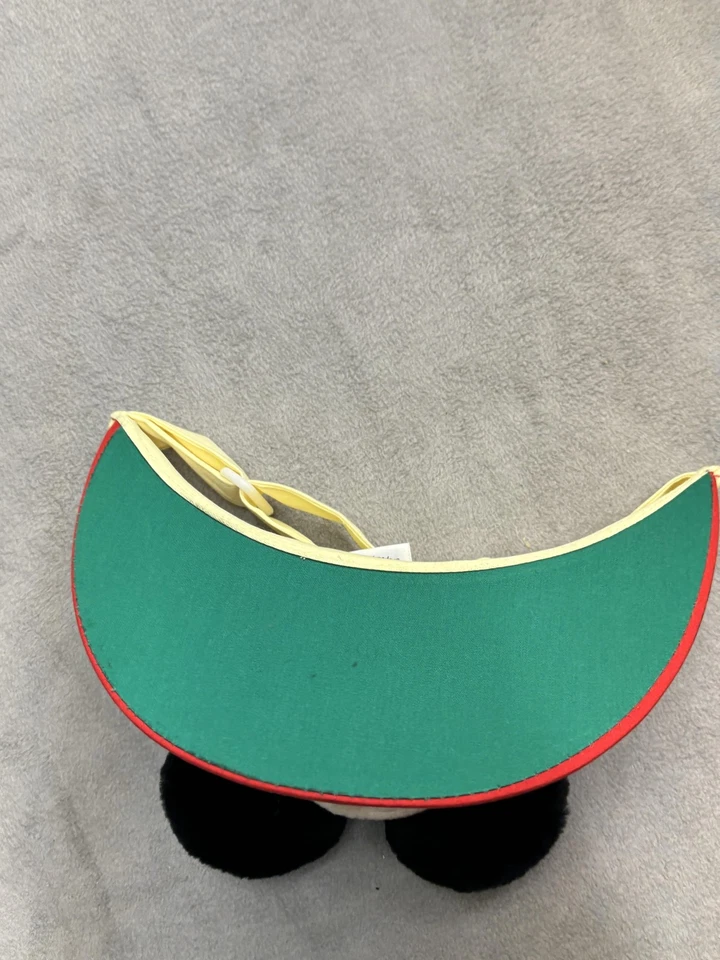 复古迪士尼米老鼠帽子带背红色黄色毛绒服装男式 90 年代 — 第 3/4 张图片