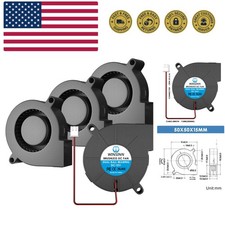 50mm 5015 Blower Fan 12V, 3D Printer 12 Volt Fans Blower Turbine Turbo Dual B...