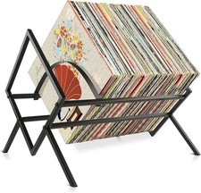 Vinyl Record Steel Storage Rack Holder Stand - Holds up to 80 LP's