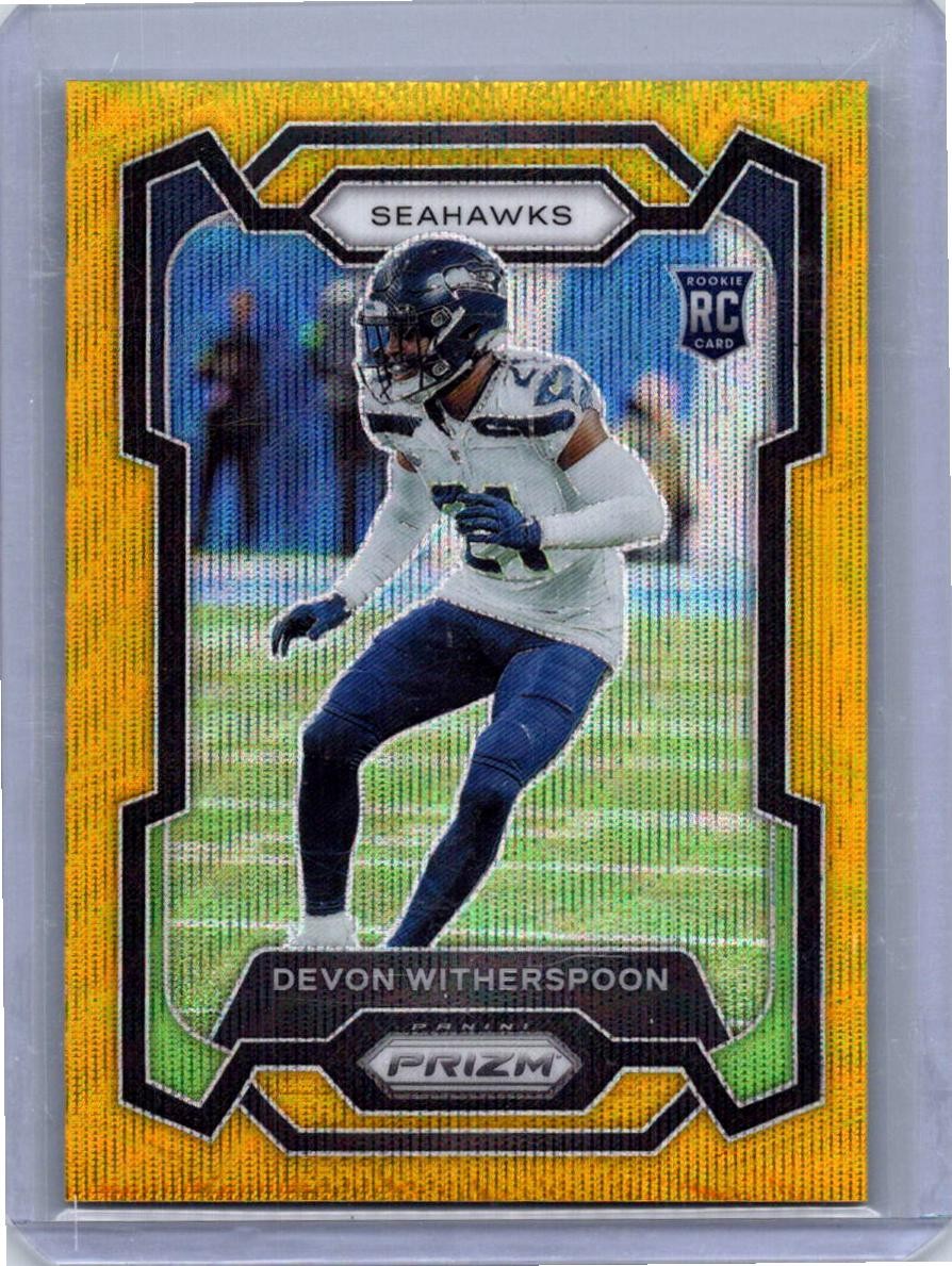 2023 Panini Prizm #389 Devon Witherspoon Gold Wave #/10