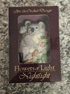 Ibis & Orchid Design Flowers Of Light Night Light Koala Bears #50085 NEW IN BOX 