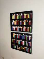 PEZ dispenser Display Case Kubbie with RAILS. TWO pack BLACK.