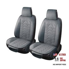 Linen Front Car Seat Covers Cloth Fabric Seat Protectors GRAY