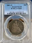 1861-O ~ LA Issue, W-08 ~ Seated Liberty 50c ~ PCGS VG10 ~ ORIGINAL ~ RARE ~ NEW
