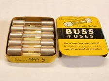 5 Vintage Bussmann AGS5 4AG 5A 32VDC 9/32" x 1-1/4" Glass Cartridge Fuses