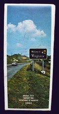 STATE OF VIRGINIA OFFICIAL HIGHWAY ROAD MAP 1964 VINTAGE AUTOMOBILE TRAVEL