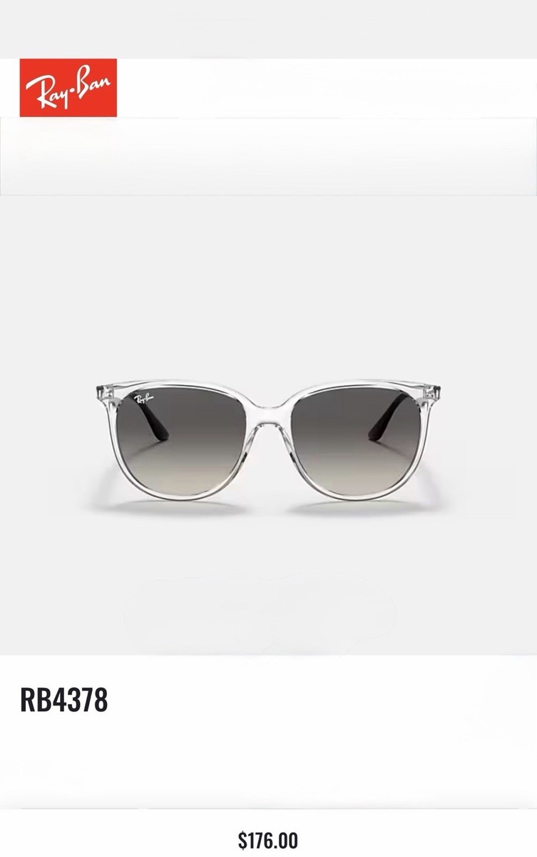 Ray-Ban RB4378 sunglasses transparent frame and dark  display picture 1